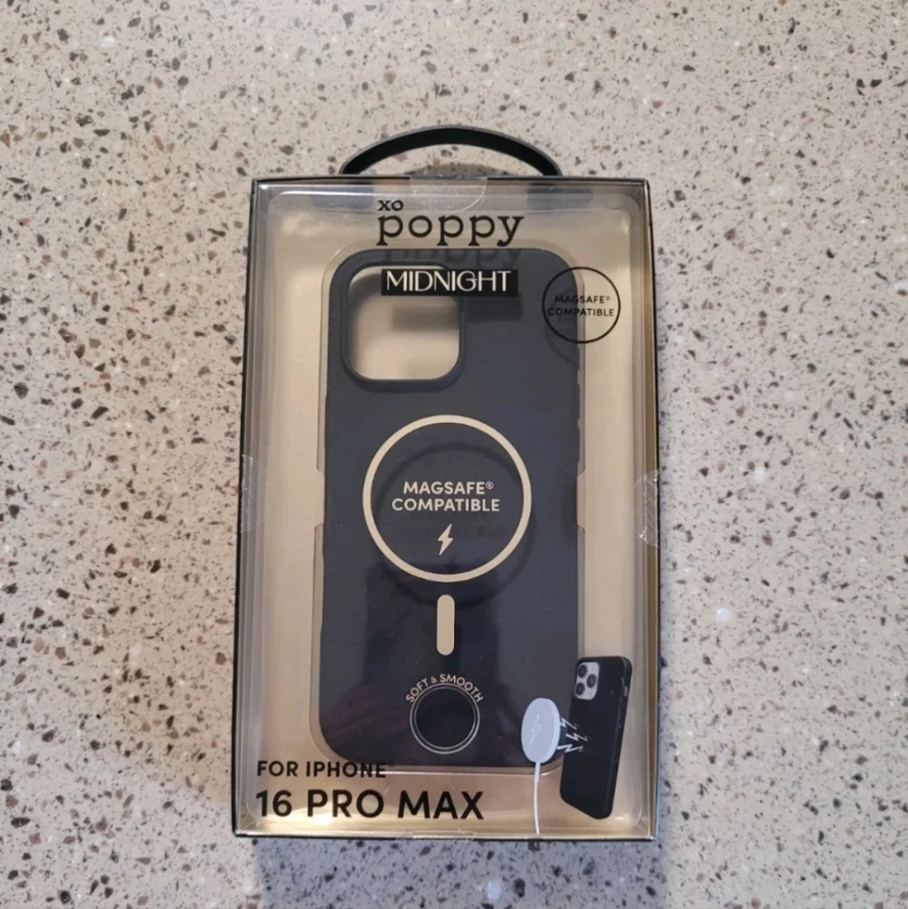 XO Poppy iPhone 16 Pro Max Midnight Black Magsafe Compatible Cellphone Case NEW